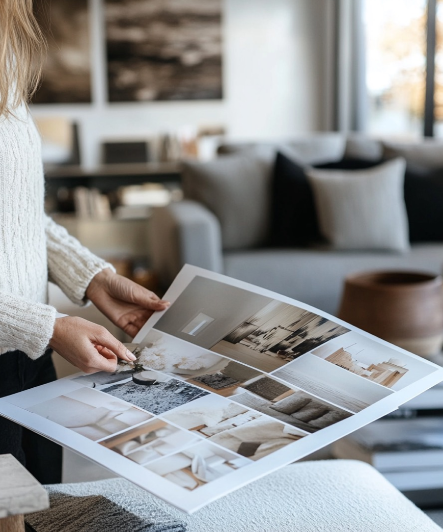 Female viewing design images.