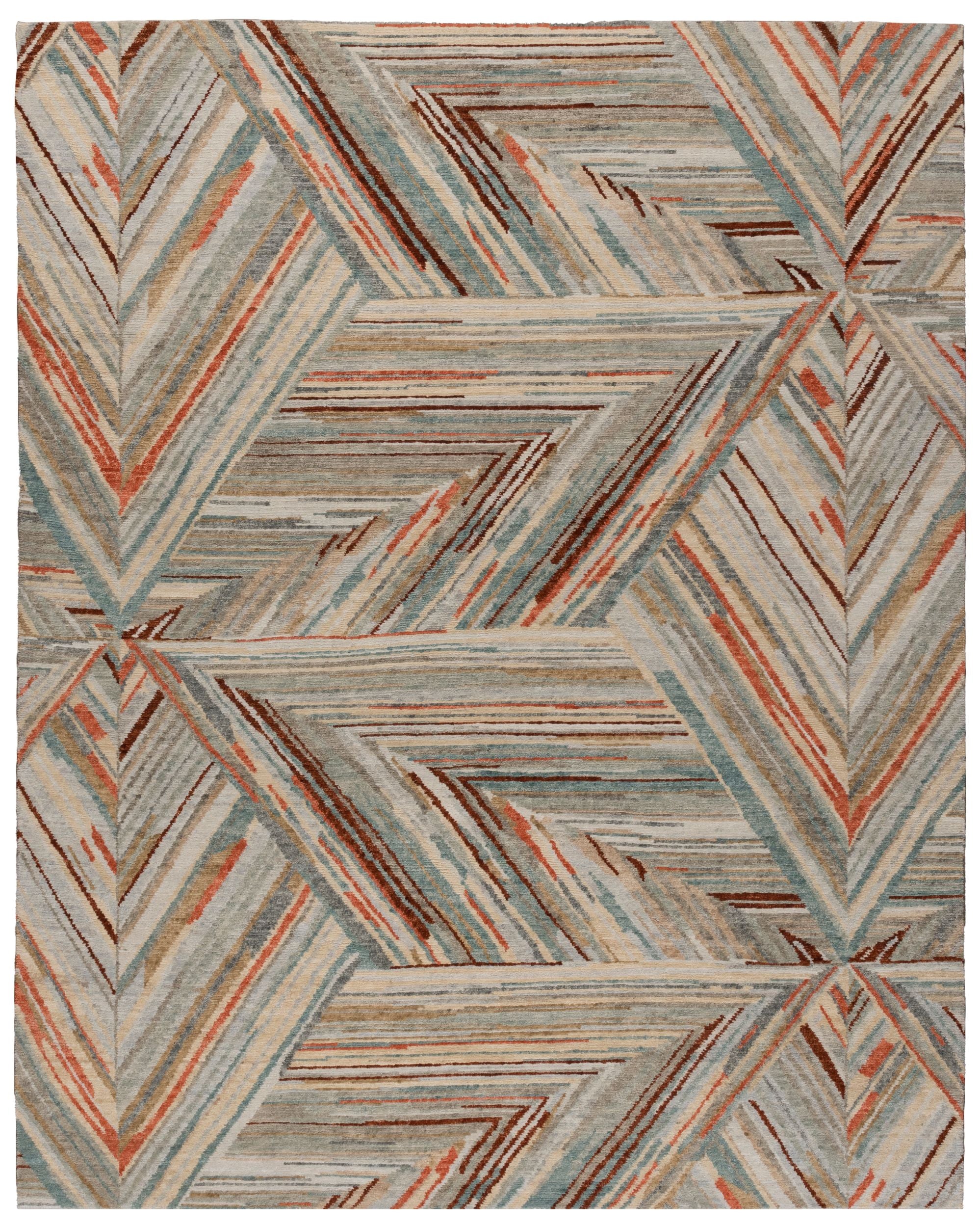 Bigdeneh Rug Jaden Custom 100% Wool Hand-Knotted Rug with Striking Abstract Design